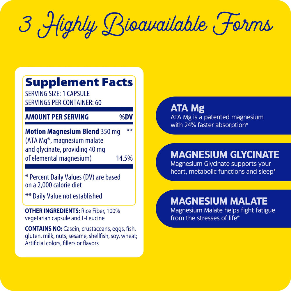 Enzymedica Magnesium Motion in-bottle shot emphasizes capsule texture.