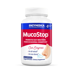 Enzymedica MucoStop bottle ready for daily respiratory support.