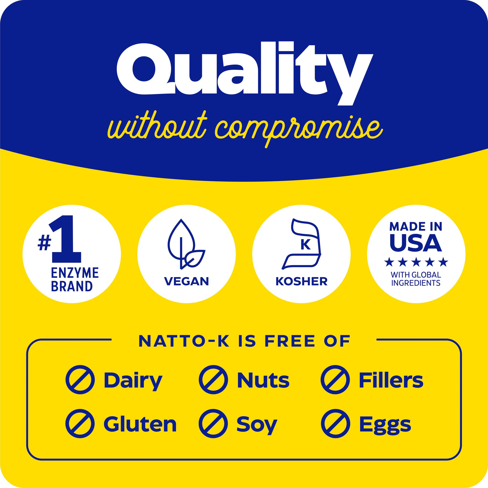 Enzymedica Natto-K gluten-free mark on packaging.