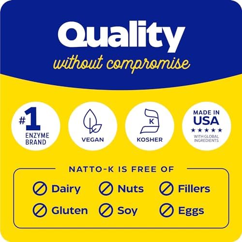 Enzymedica Natto-K label close-up noting absence of vitamin K2.