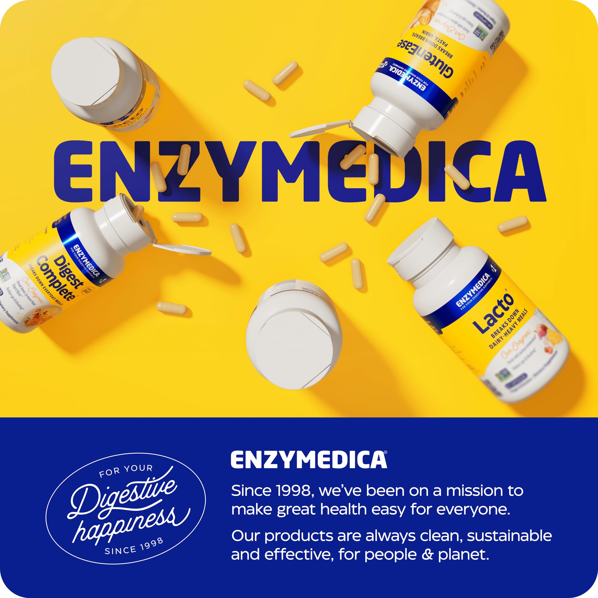 Enzymedica gummies showcase natural apple flavor in packaging.