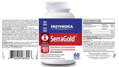 Enzymedica SerraGold capsules close-up showing easy-to-swallow form for systemic use.