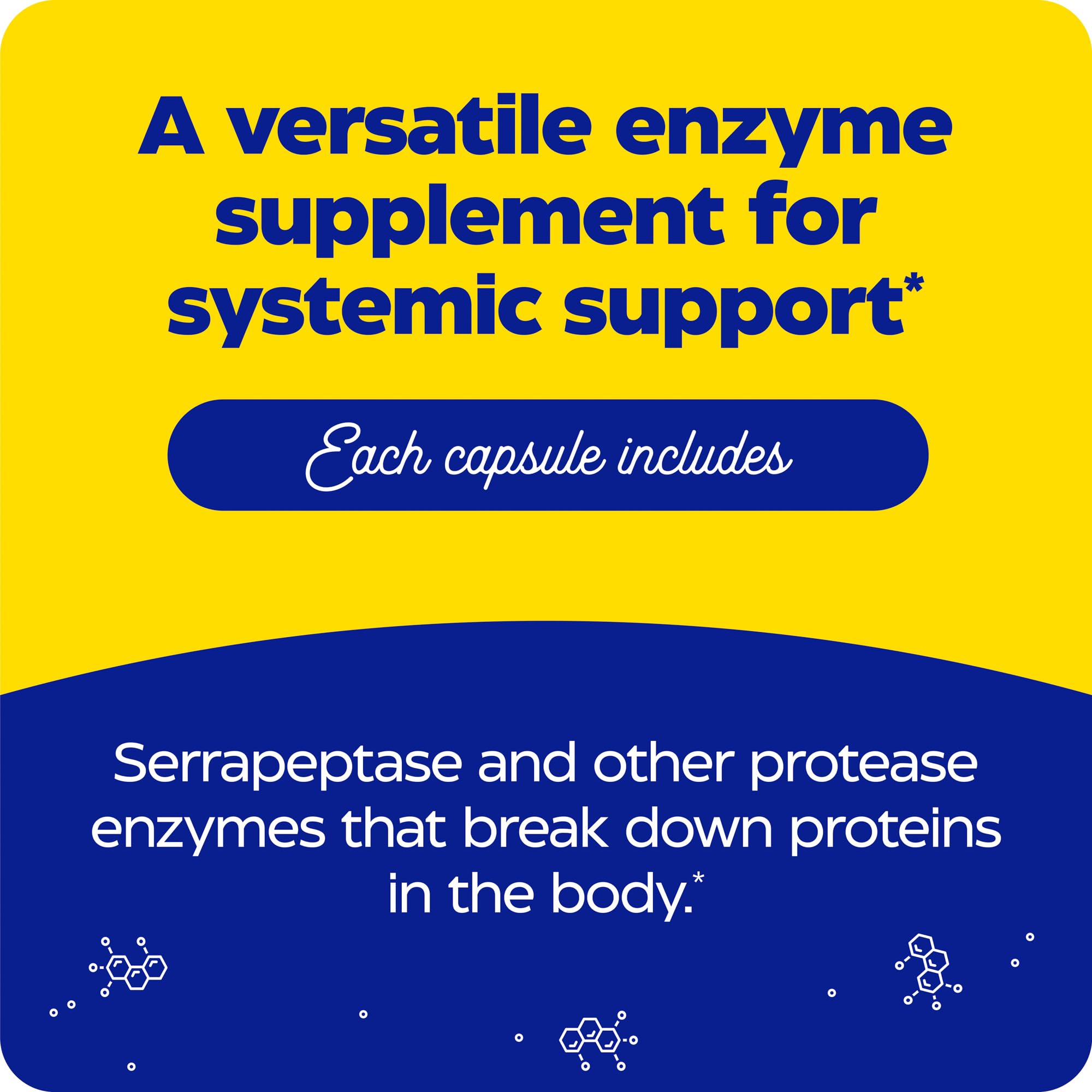 Enzymedica SerraGold daily-use scene depicting taking one capsule on an empty stomach.