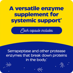 Enzymedica SerraGold daily-use scene depicting taking one capsule on an empty stomach.