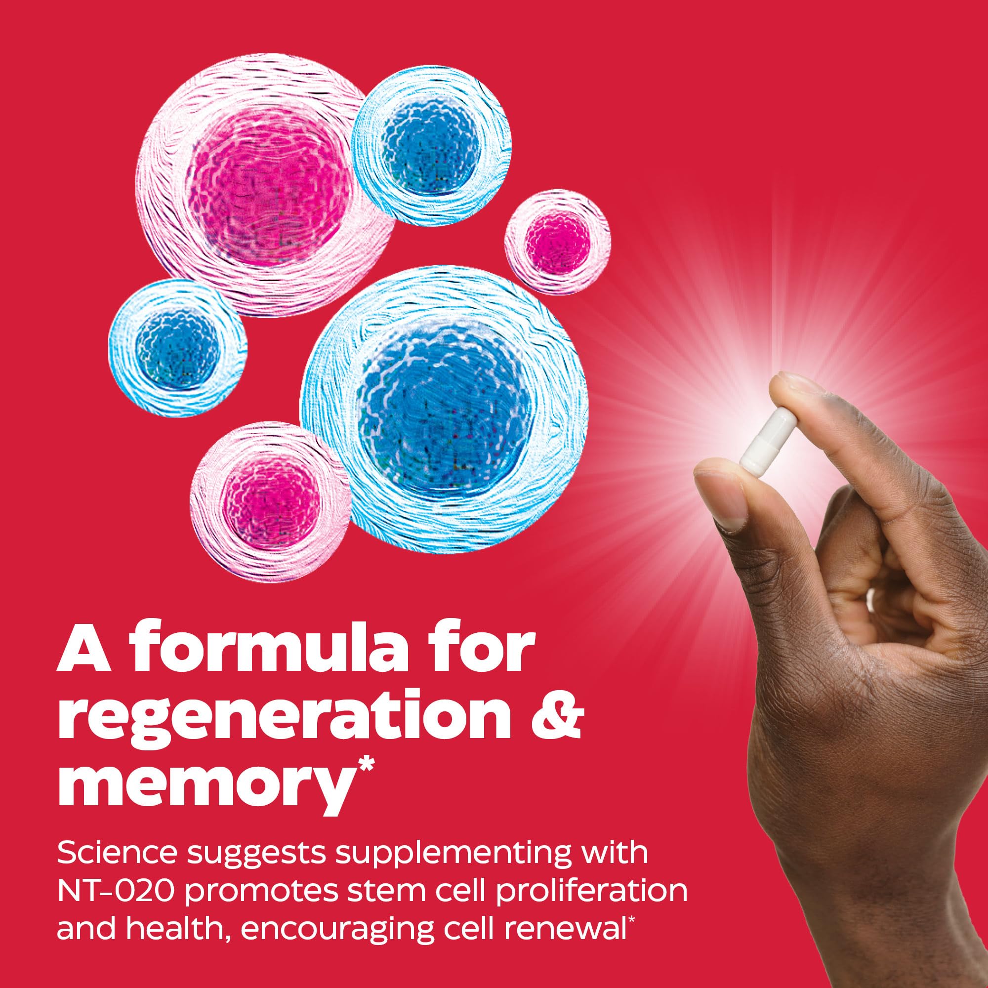Ingredients graphics for Stem XCell featuring blueberry and green tea extracts