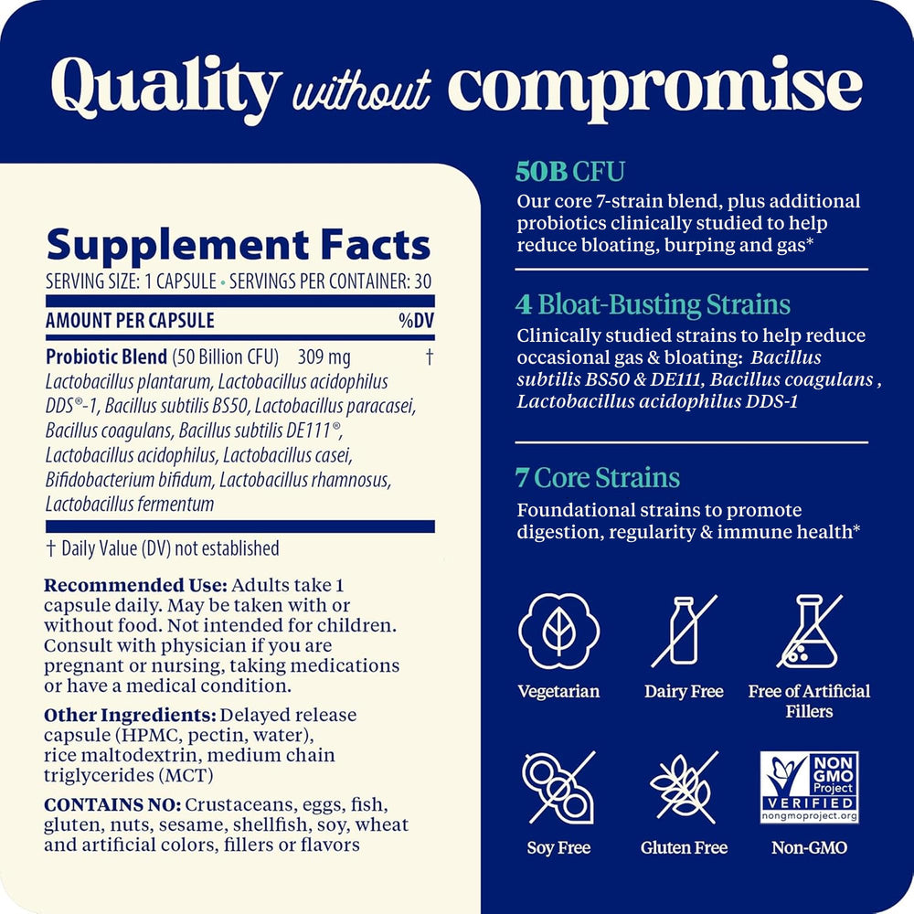 Enzymedica SubCulture Probiotics digestive-benefits graphic suggests reduced gas.