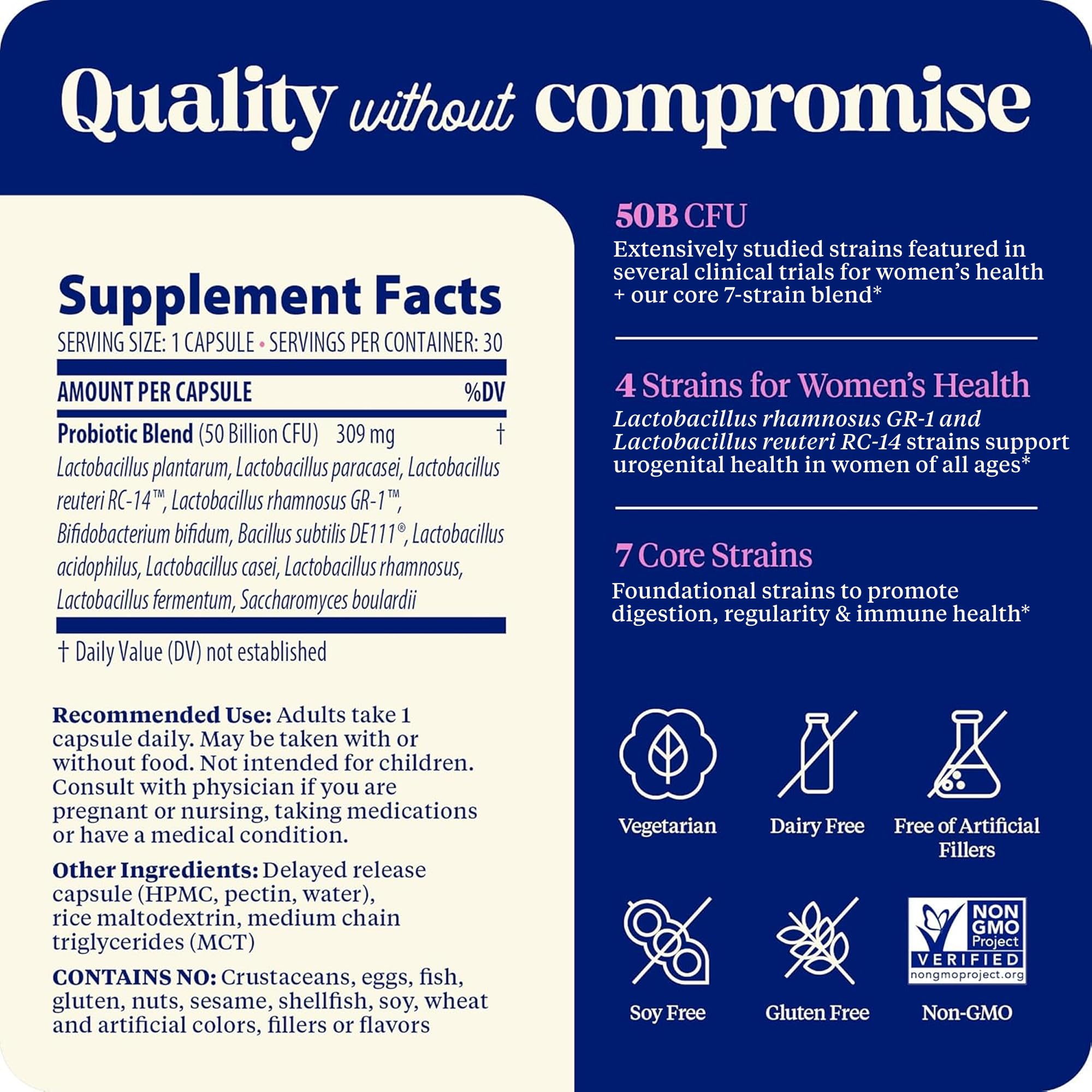 Enzymedica SubCulture Probiotics for Women infographic shows strains for vaginal and urinary health.