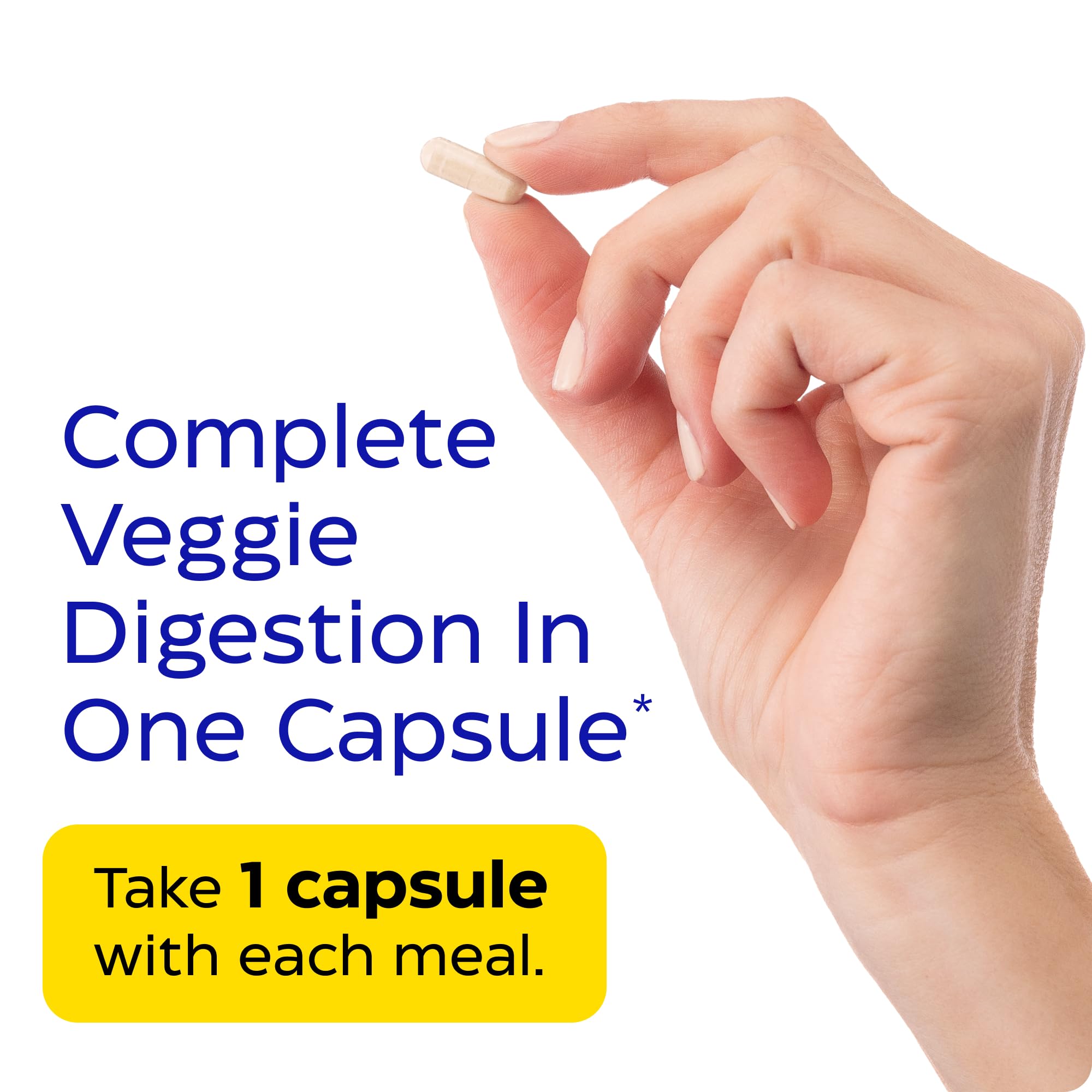 Enzymedica VeggieGest ingredients panel highlights enzymes that break down plant fibers.