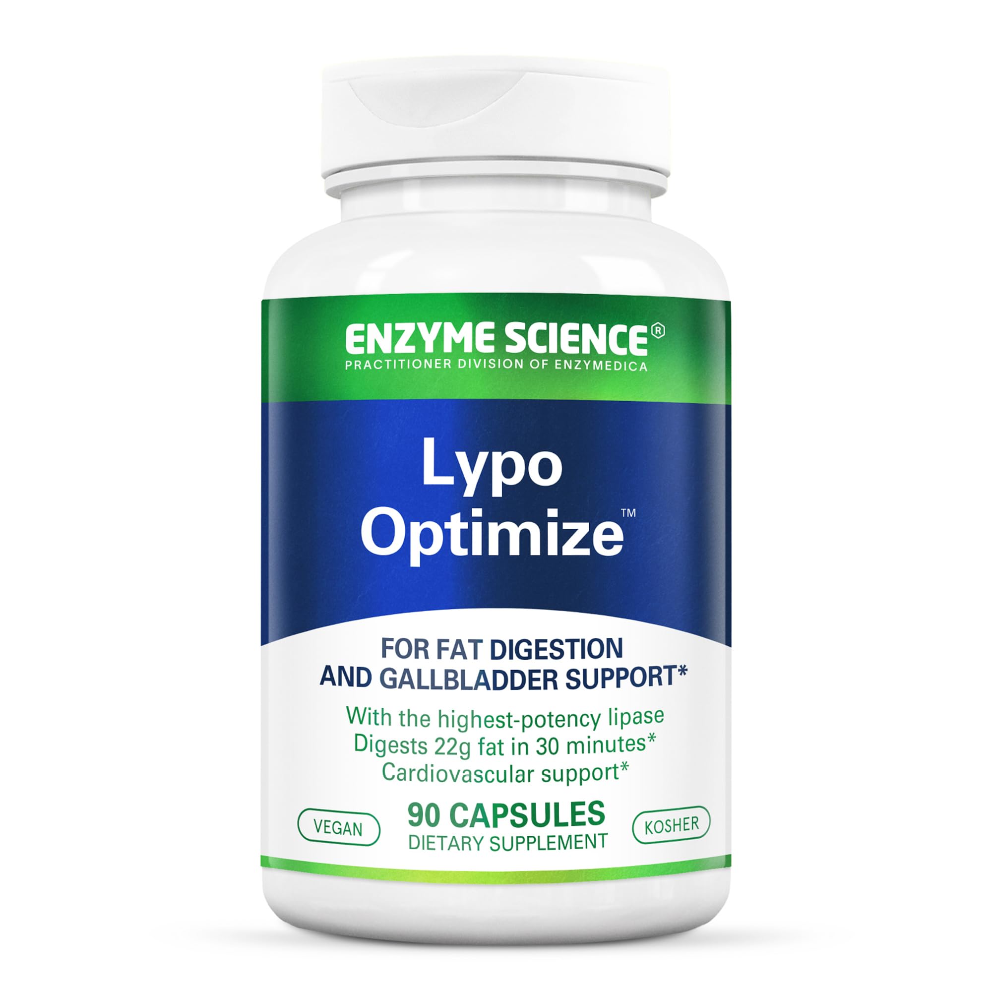 Enzyme Science Lypo Optimize bottle front view highlighting fat digestion support