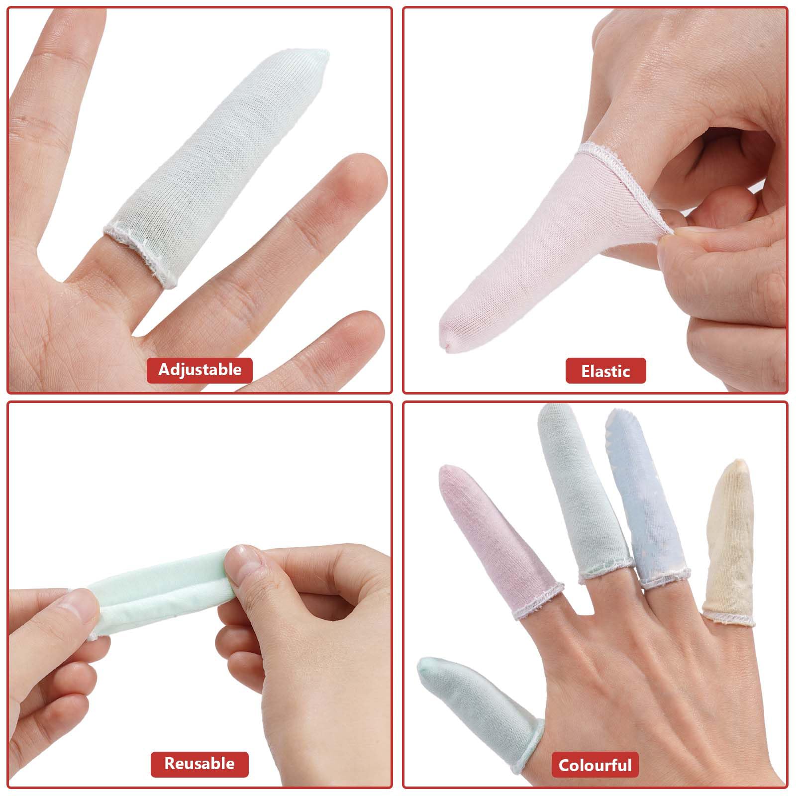 EORTA powder lubrication tip helps reuse and smooth wear for random-color finger cots.