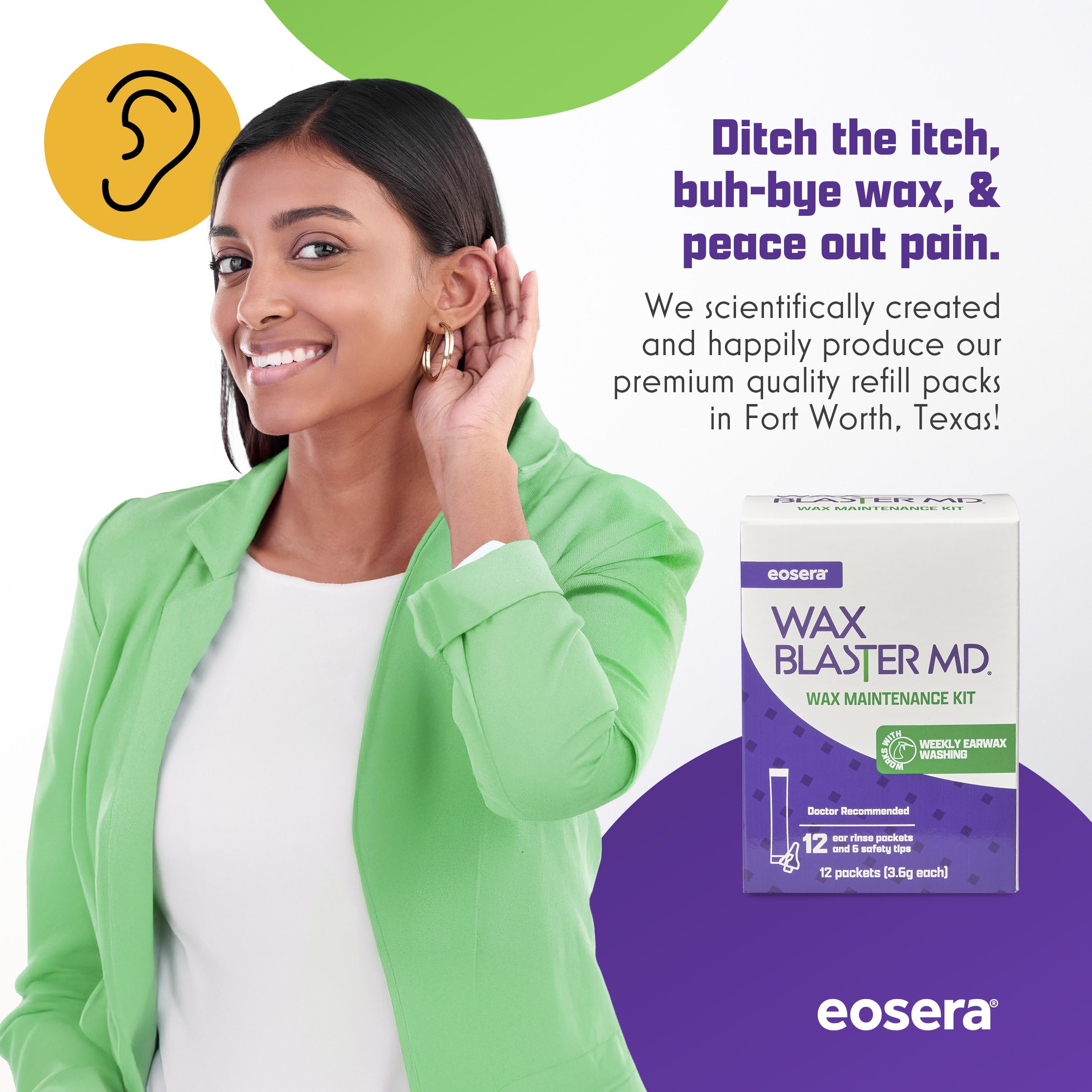 eosera Brand packaging showcasing premium quality ear care products.