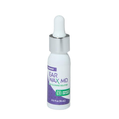 Close-up of drops entering the ear using eosera Ear Wax MD Drops.