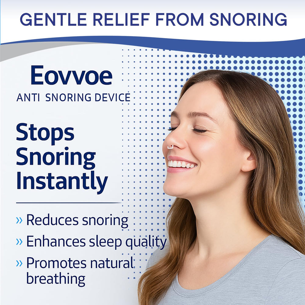 Adjustable-fit Eovvoe nasal opener on nose for secure, comfortable wear.