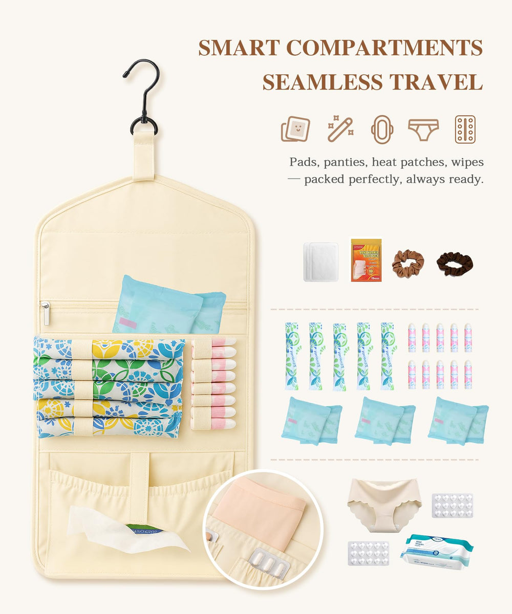 EPEDAL24 bag with built-in hanging hook for bathroom or locker access.