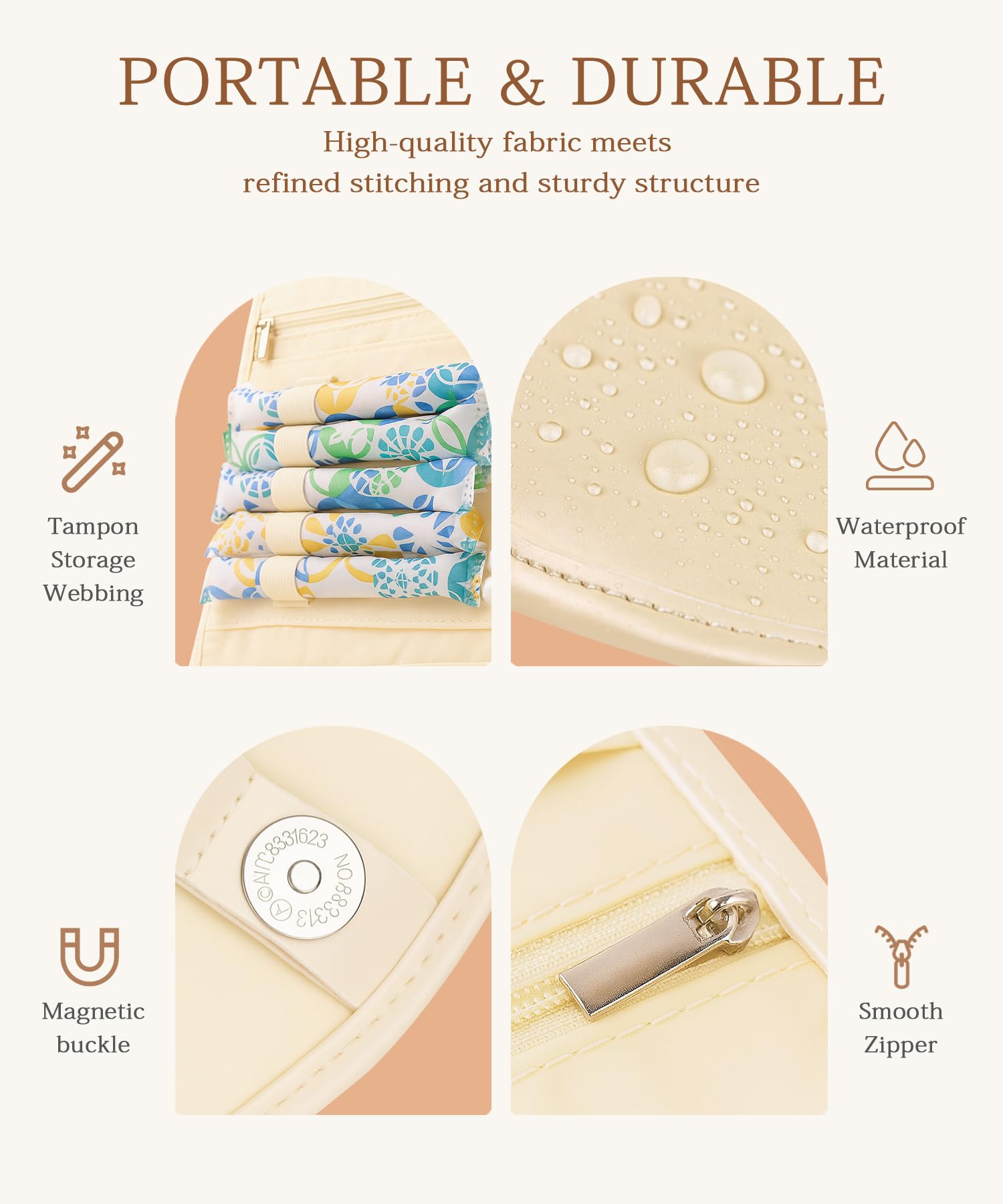 EPEDAL24 smooth nylon interior keeps items clean and easy to wipe.