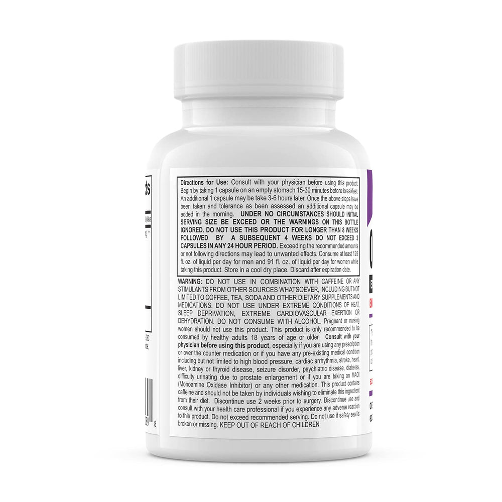 EPG Oxy Xtreme label detail highlighting serving size and key ingredients.