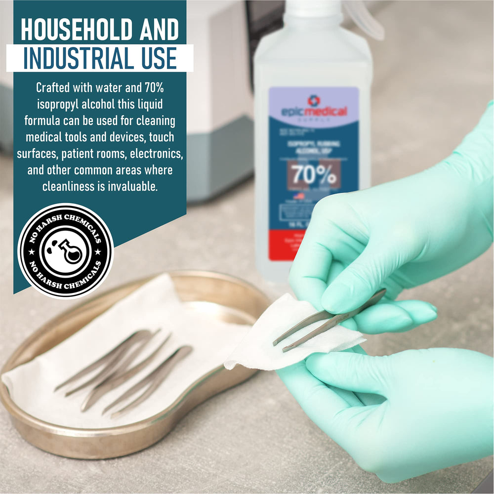 Epic Medical Supply electronics and tools cleaned with isopropyl alcohol for disinfecting.