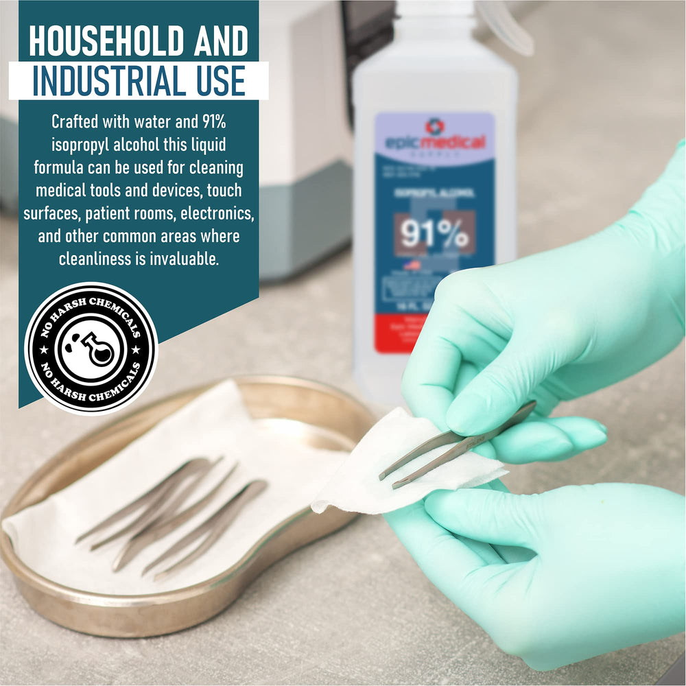 Epic Medical Supply 91% isopropyl alcohol for surface cleaning and tool prep