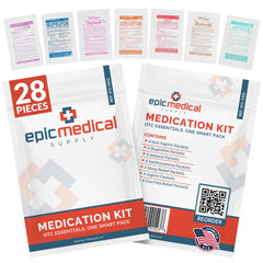 Epic Medical Supply: paquetes de dosis única 28, listos para rellenar el botiquín.