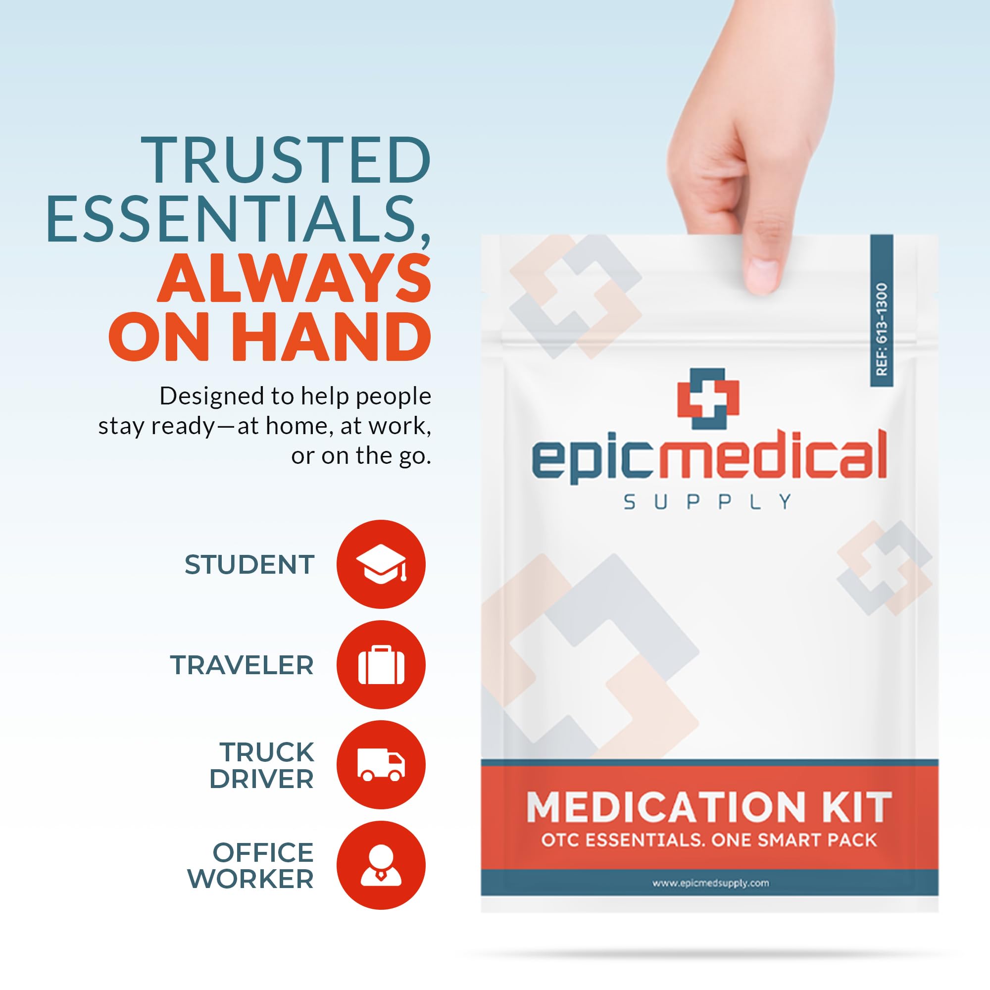 Epic Medical Supply: suministro de relleno para botiquín, listo para reabastecer.