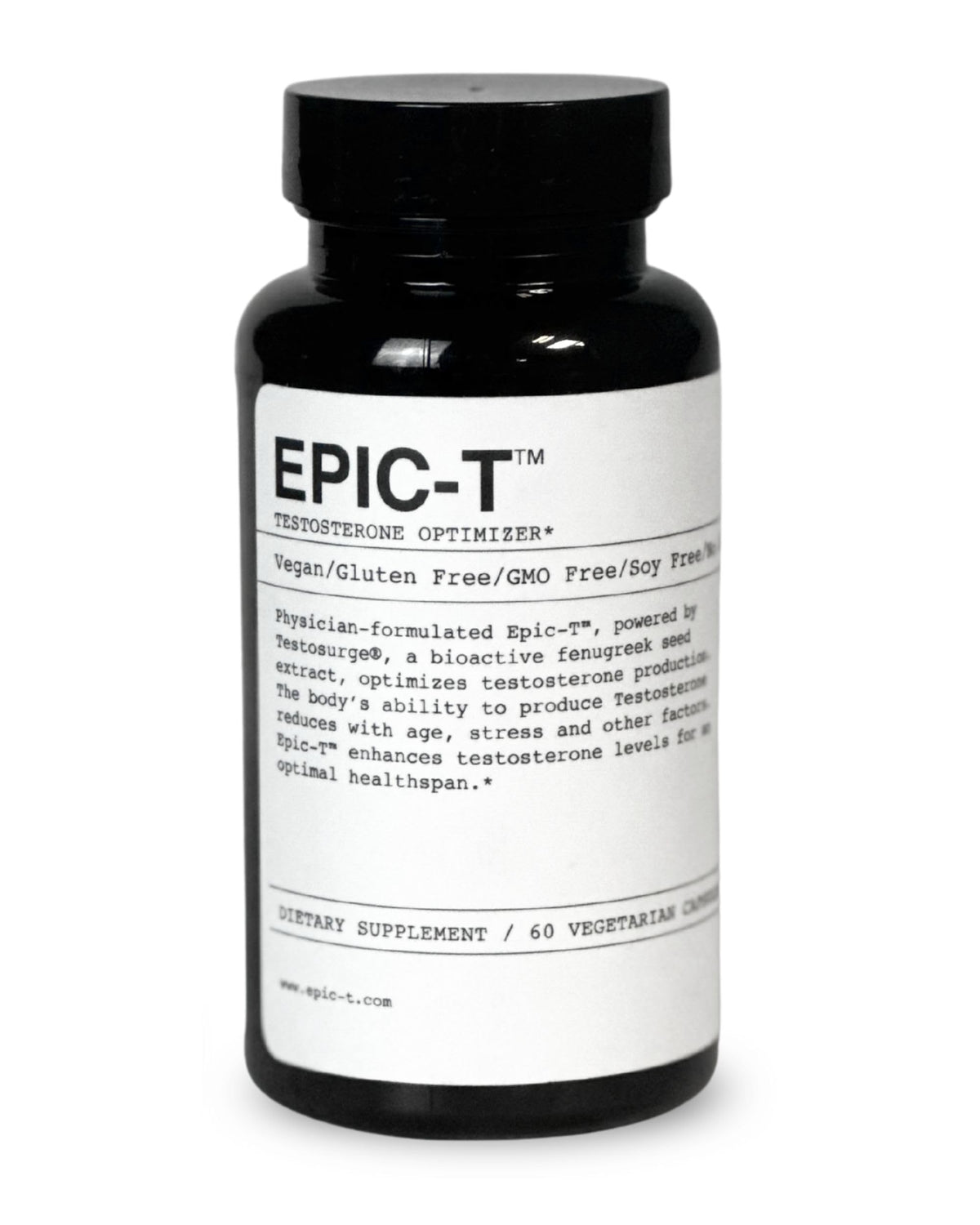 EPIC-T bottle cap closeup suggesting daily wellness support potential.