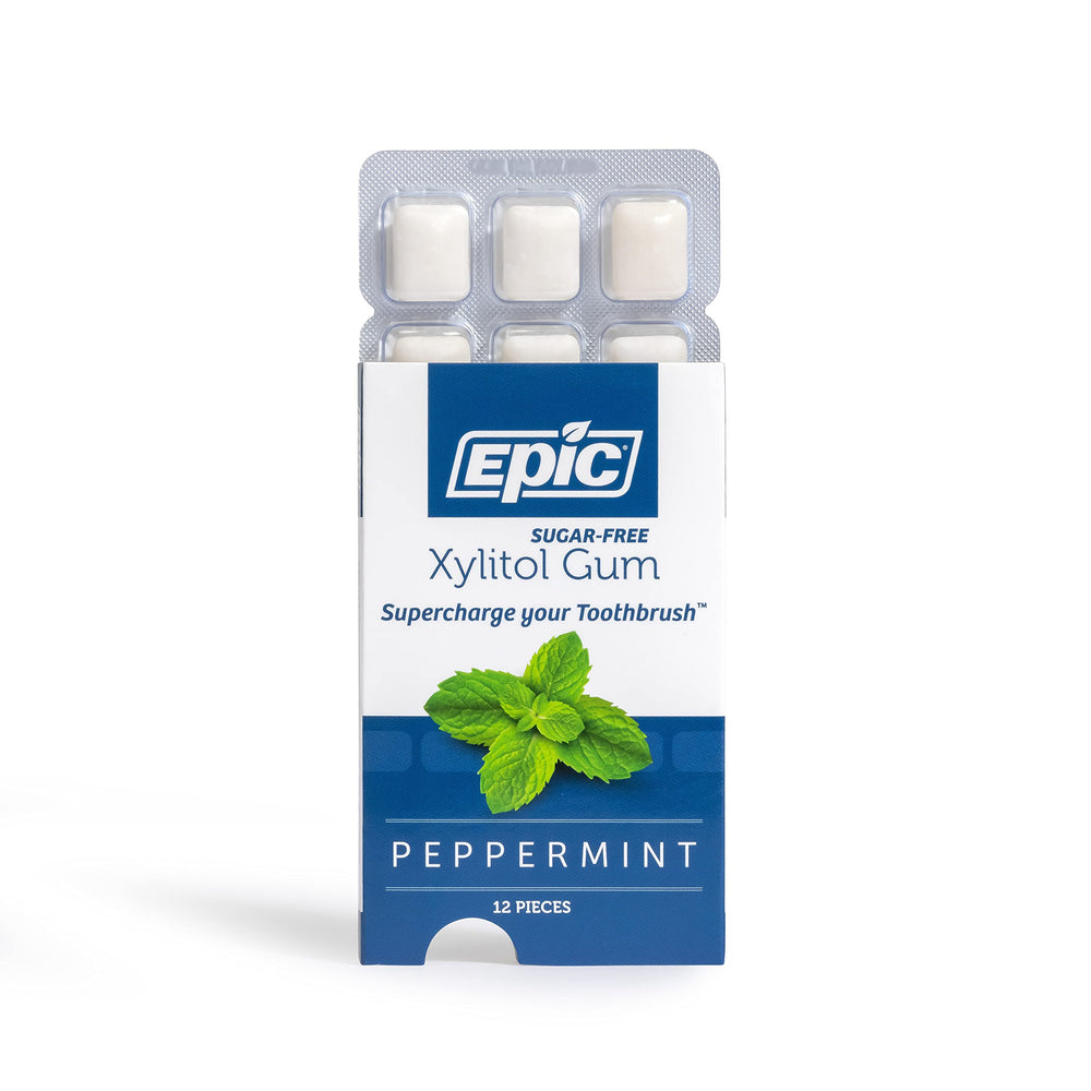 Epic peppermint chew offering quick breath-freshening relief after meals