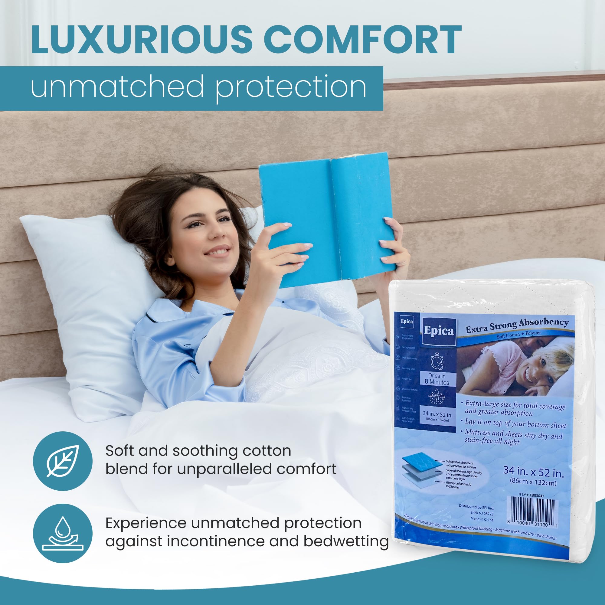Epica bed pads protect furniture in home or hospital settings