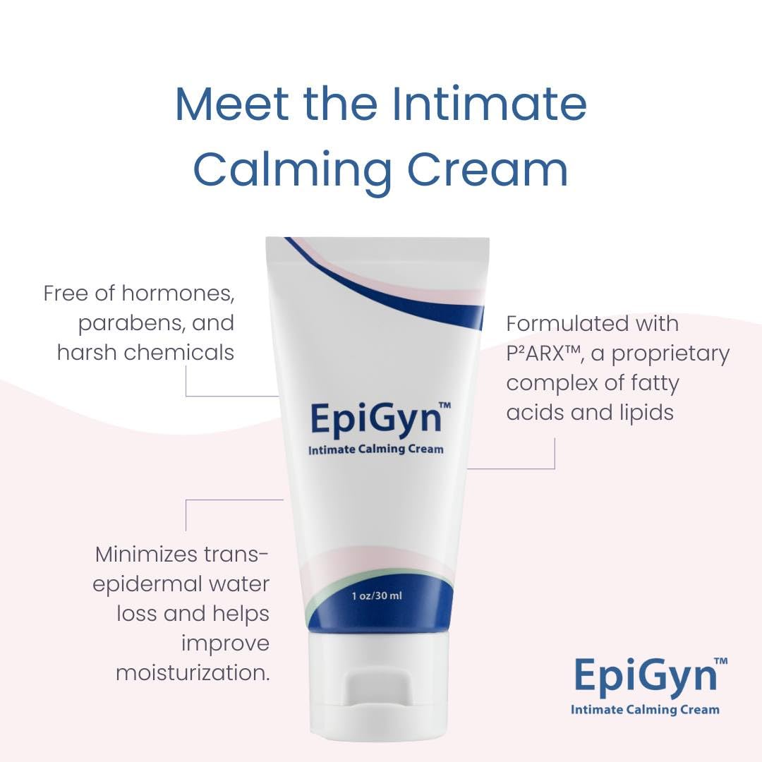 Texture swatch of EpiGyn Vulva Moisturizer demonstrates light, creamy consistency.