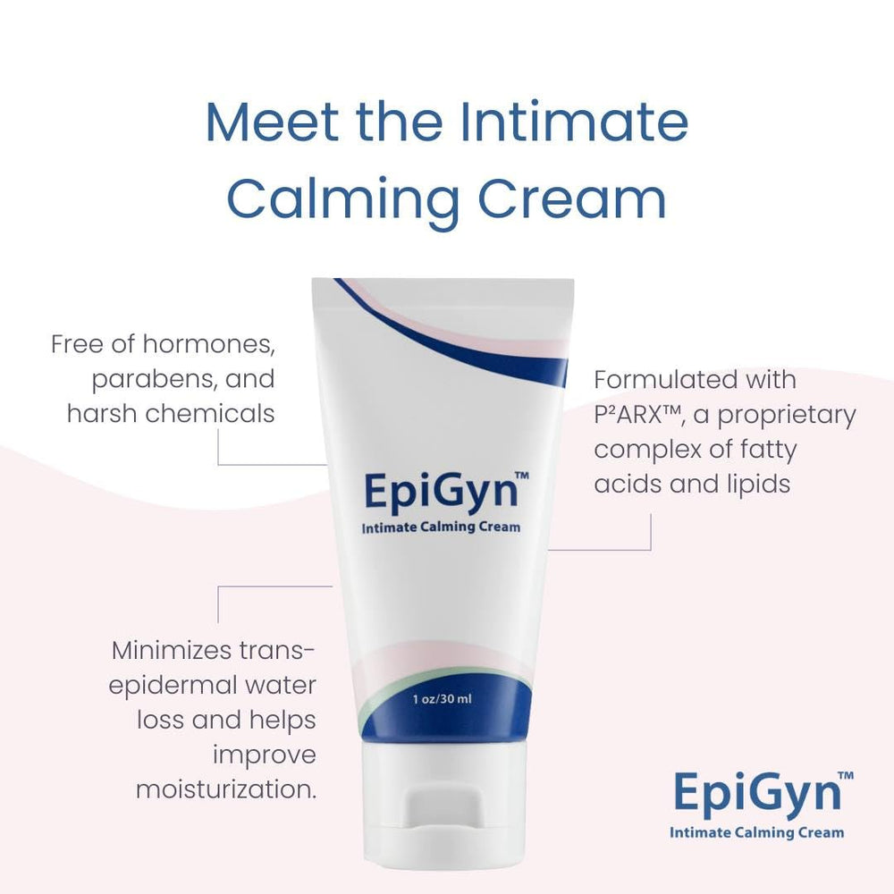 Texture swatch of EpiGyn Vulva Moisturizer demonstrates light, creamy consistency.