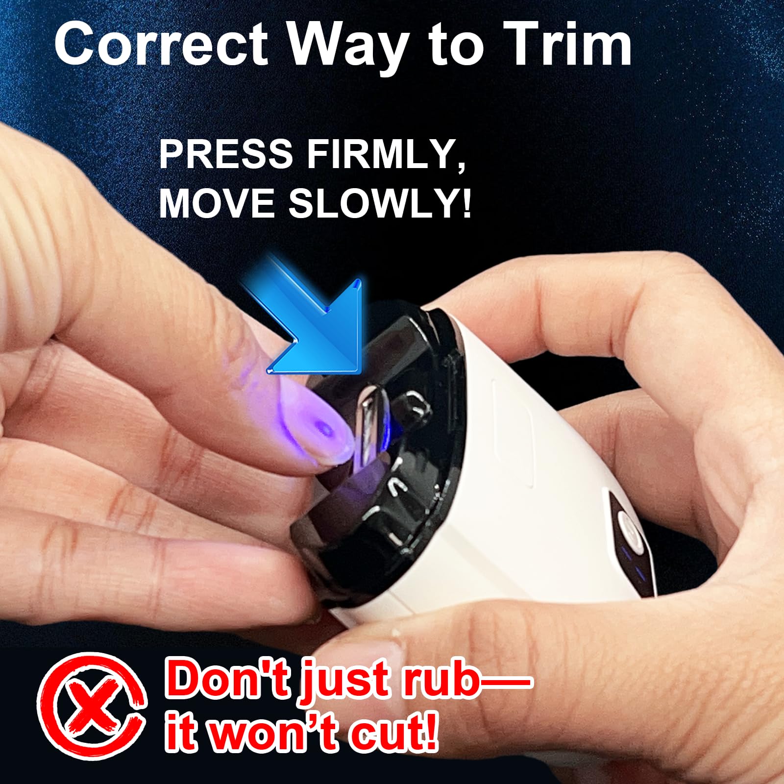 Epinovo electric nail clipper with three-speed control for versatile use