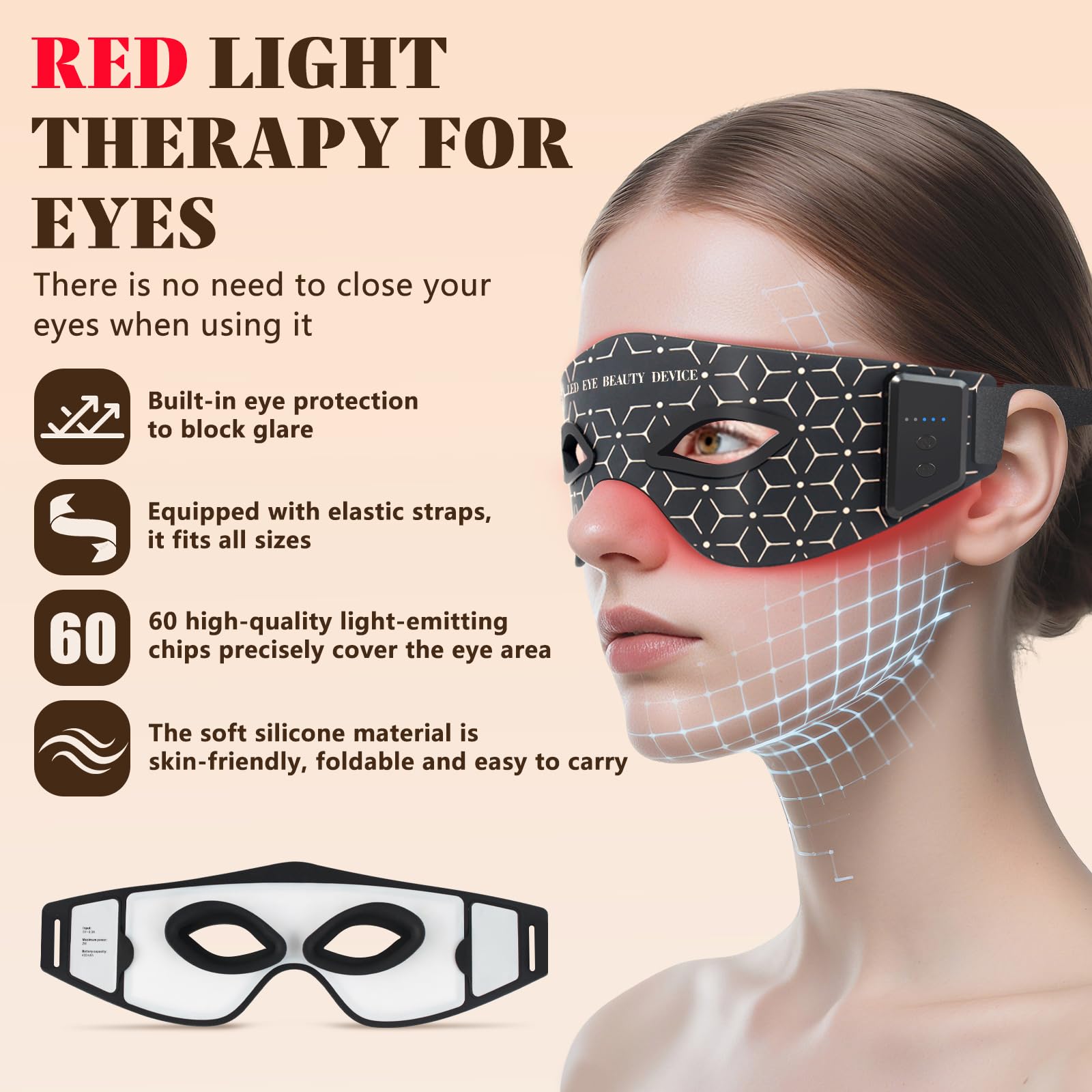 Epinuo USB-powered eye mask designed for on-the-go use.