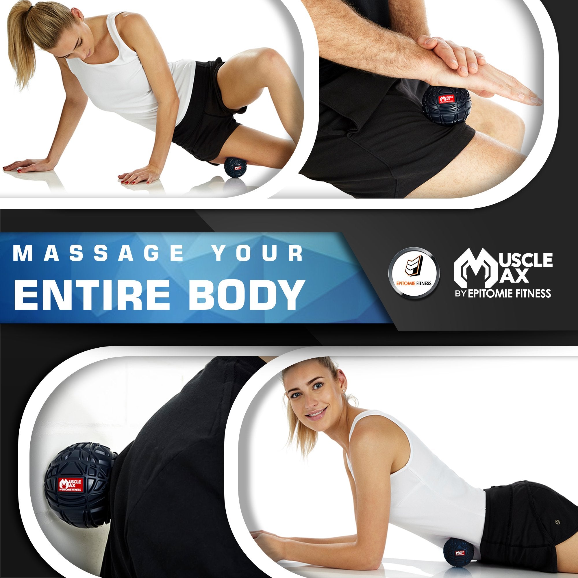 Epitomie Fitness Muscle Max under quad during rollout for knot release