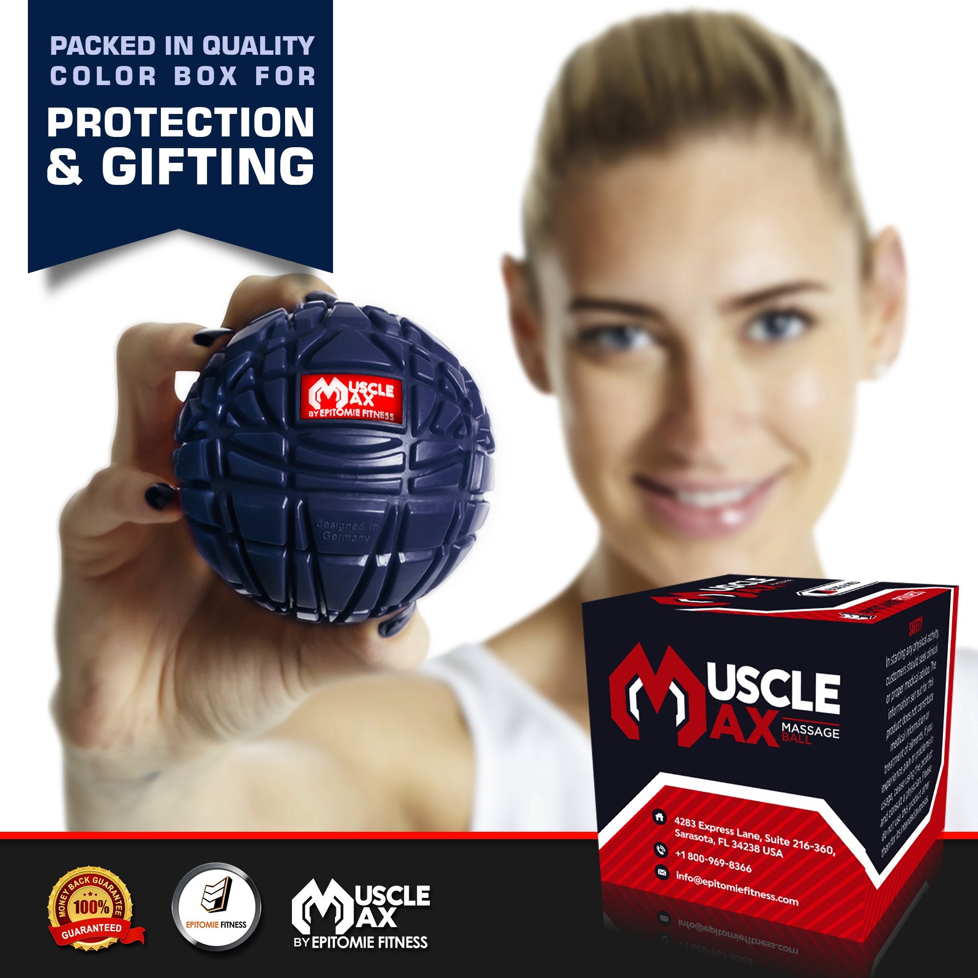 Epitomie Fitness Muscle Max under shoulder for self massage and tension relief