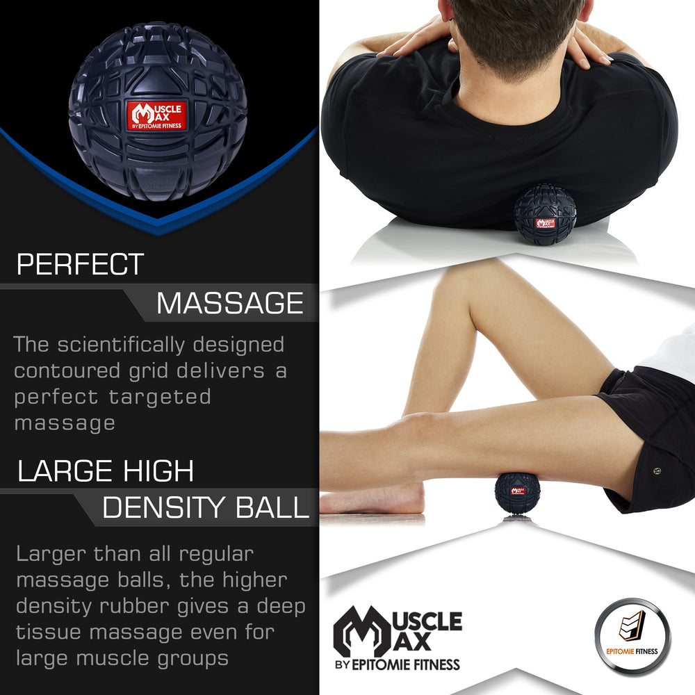 Epitomie Fitness Muscle Max on back during wall crawl for tense-area relief