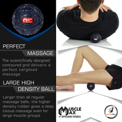 Epitomie Fitness Muscle Max on back during wall crawl for tense-area relief