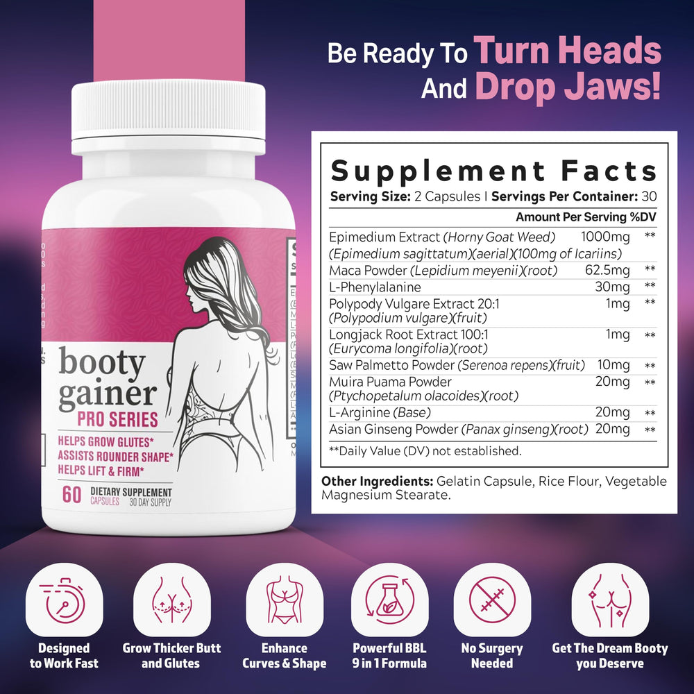 Booty Gainer Pro capsules close-up for daily use