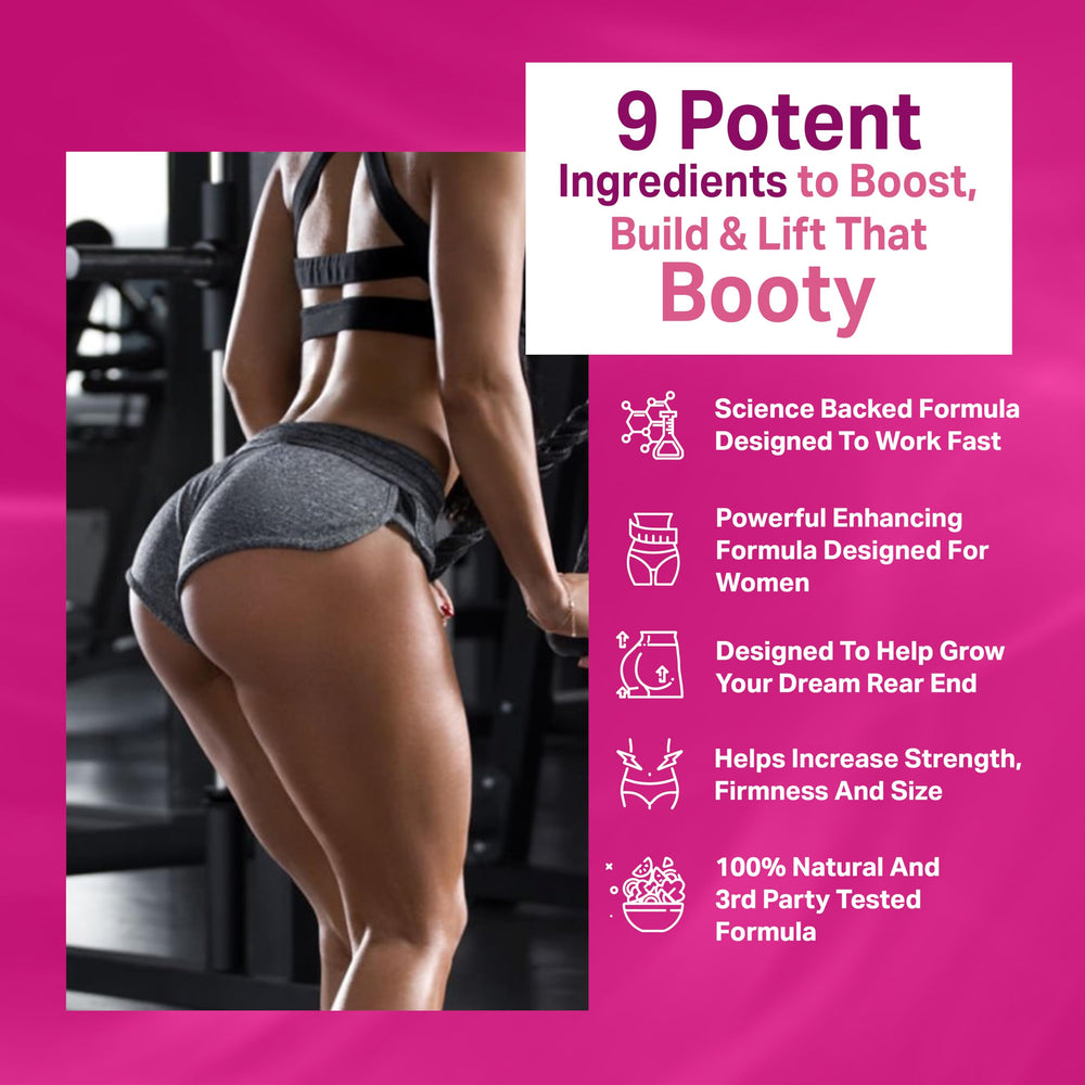 Booty Gainer Pro label art highlighting natural ingredients