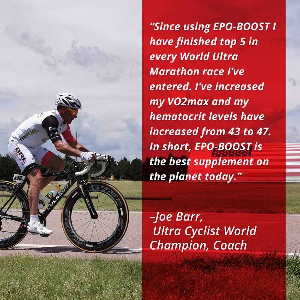 Echinacea panel on EPO-Boost hints at workout recovery support.