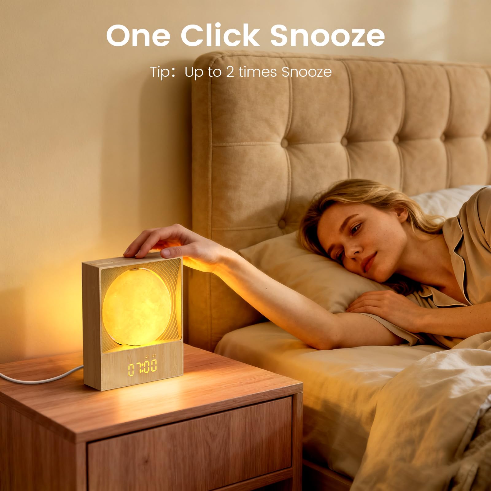Epochleno countdown timer synchronizes lights and sounds for timed wind-down.
