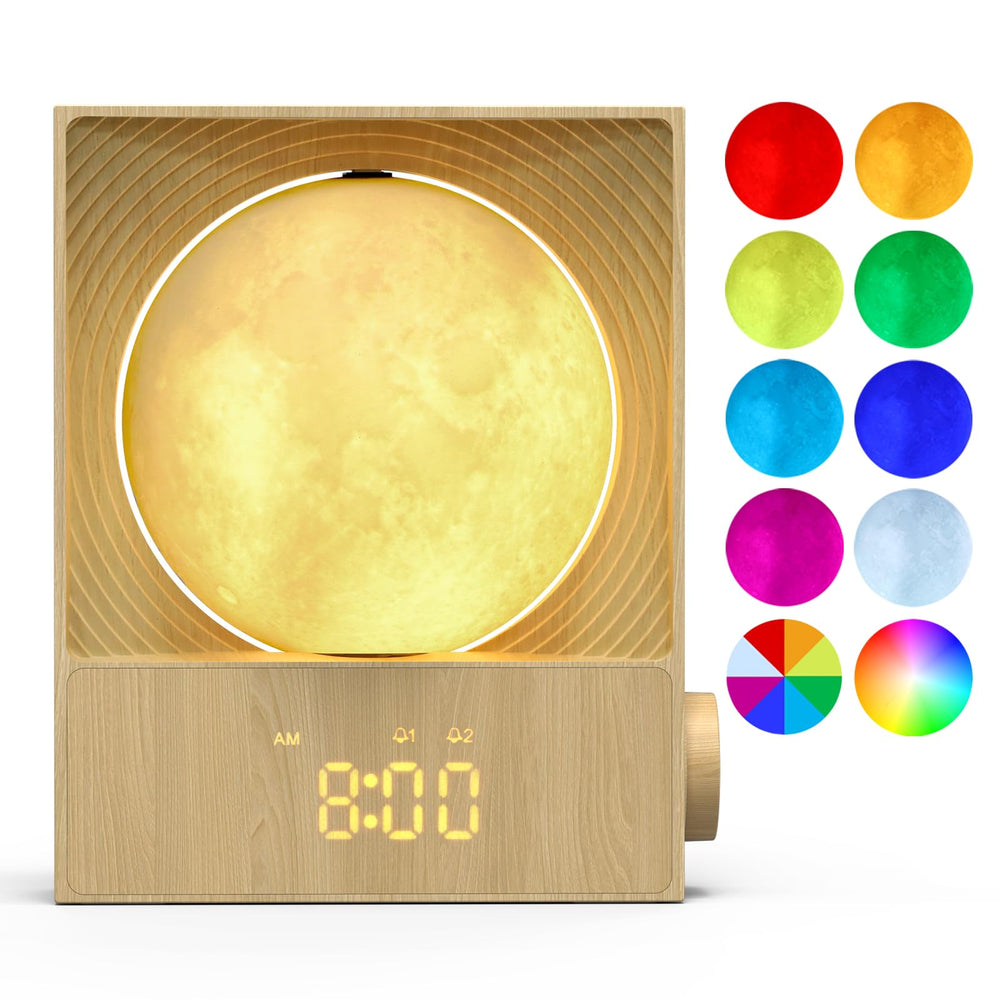 Epochleno dim display and night-light create comfortable bedroom atmosphere.