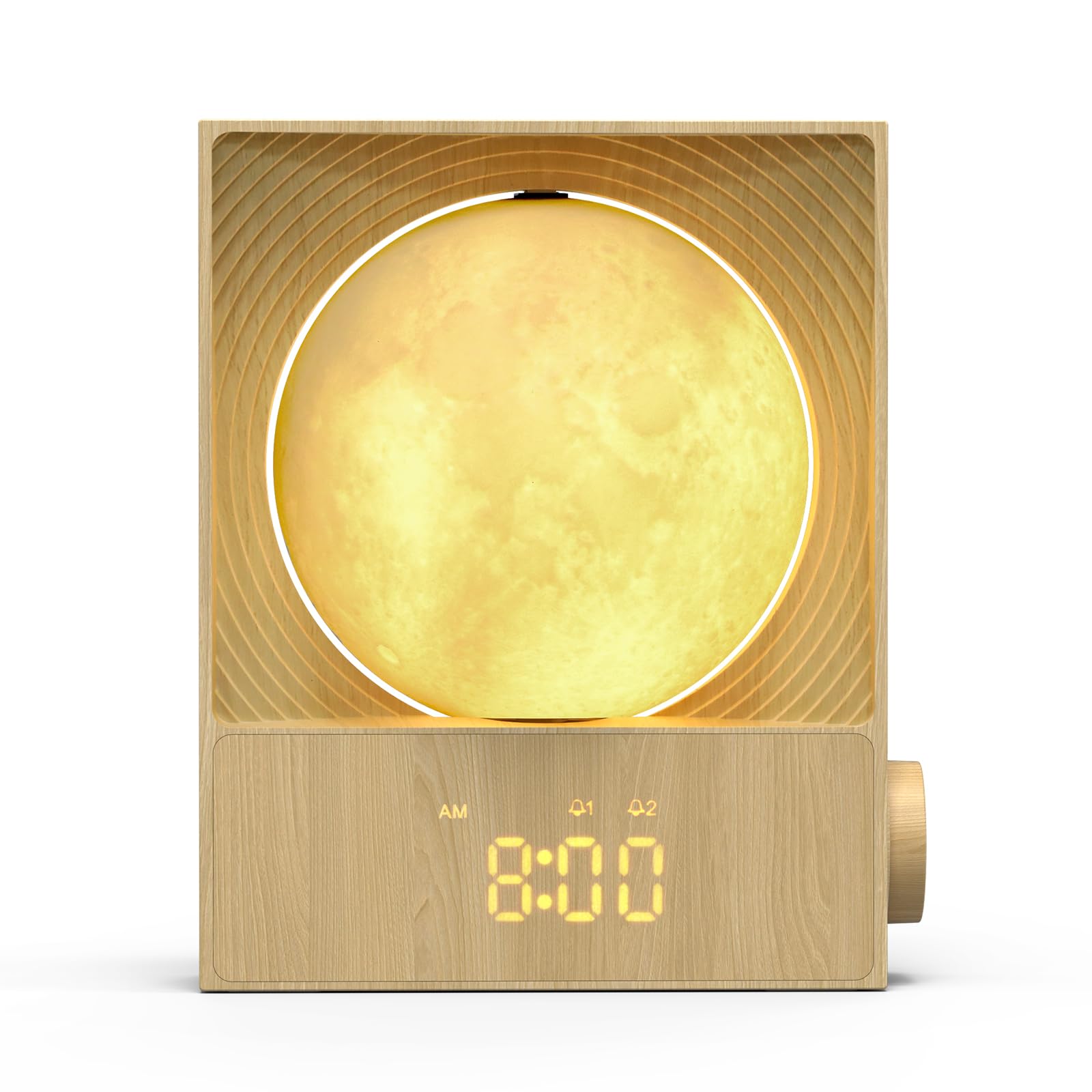 Epochleno sunrise alarm clock front view for a gentle wake and steadier morning routine.
