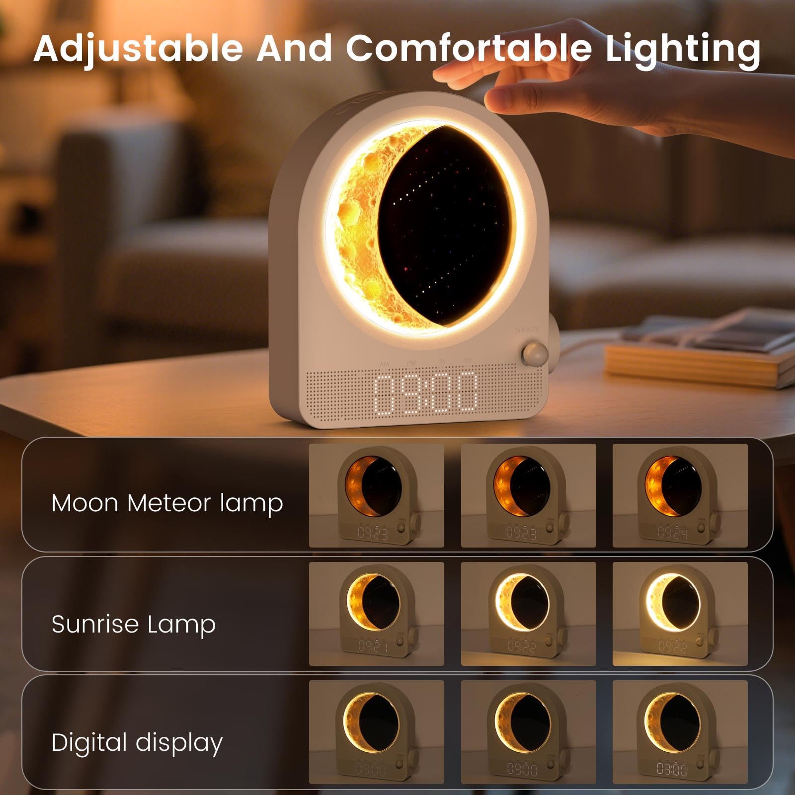 Epochleno Sunrise Alarm Clock offers ten soothing soundscapes for relaxation.