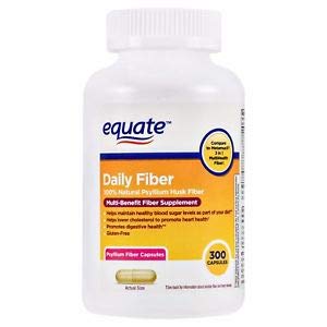 Equate Daily Fiber psyllium husk bottle on shelf supporting daily fiber goals