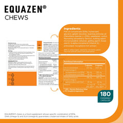 Equazen Eye Q Chews packaging on shelf signals omega-3/6 support.