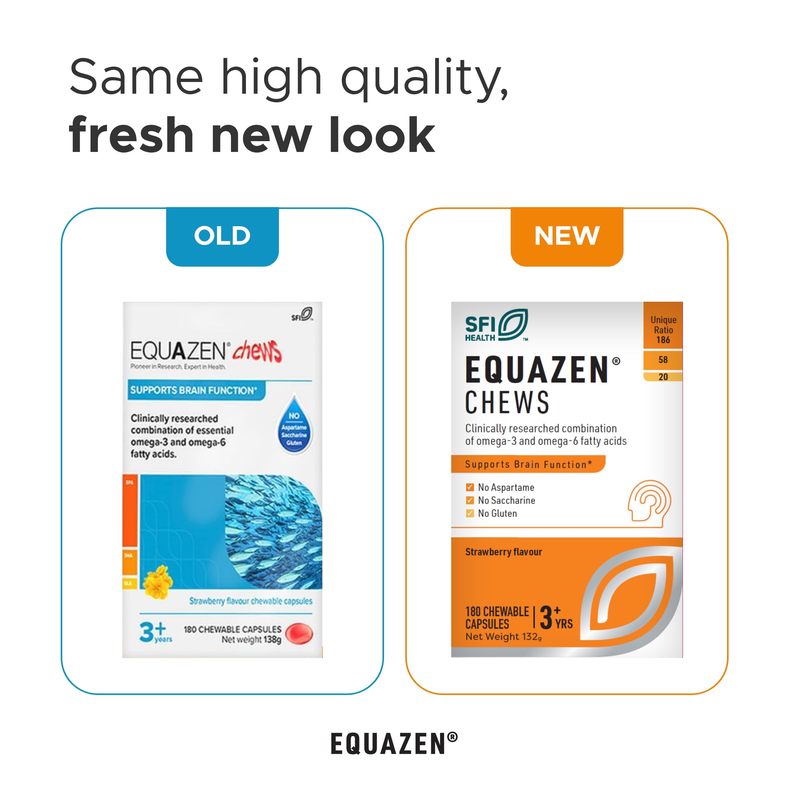 Equazen Eye Q Chews strawberry flavour close-up, tasty daily nutrition for focus.