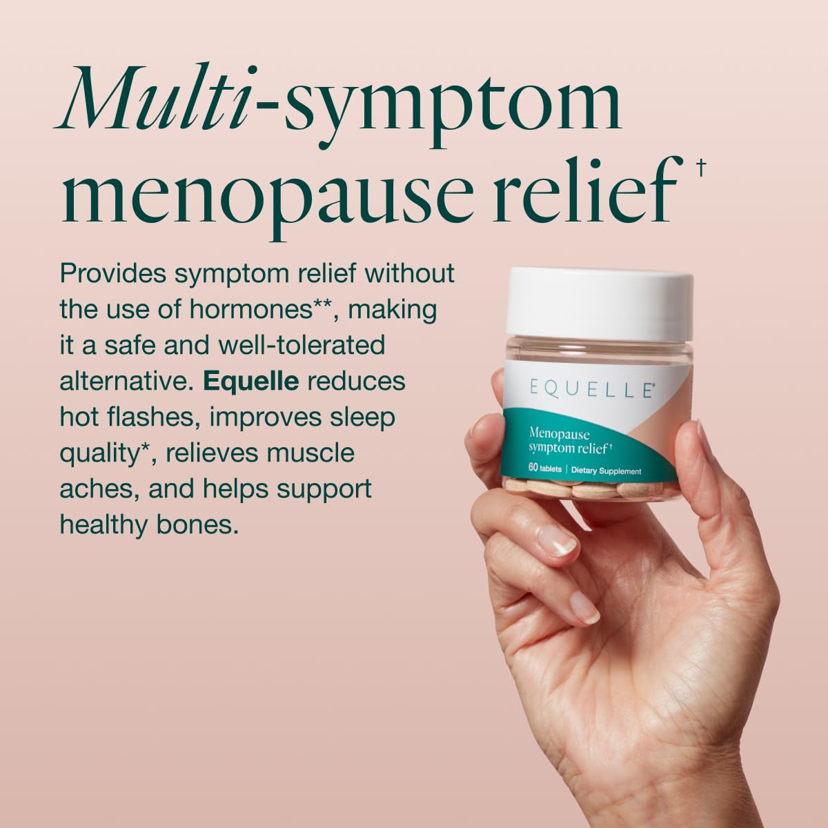 Equelle sleep-support capsules promote better rest without hormones.