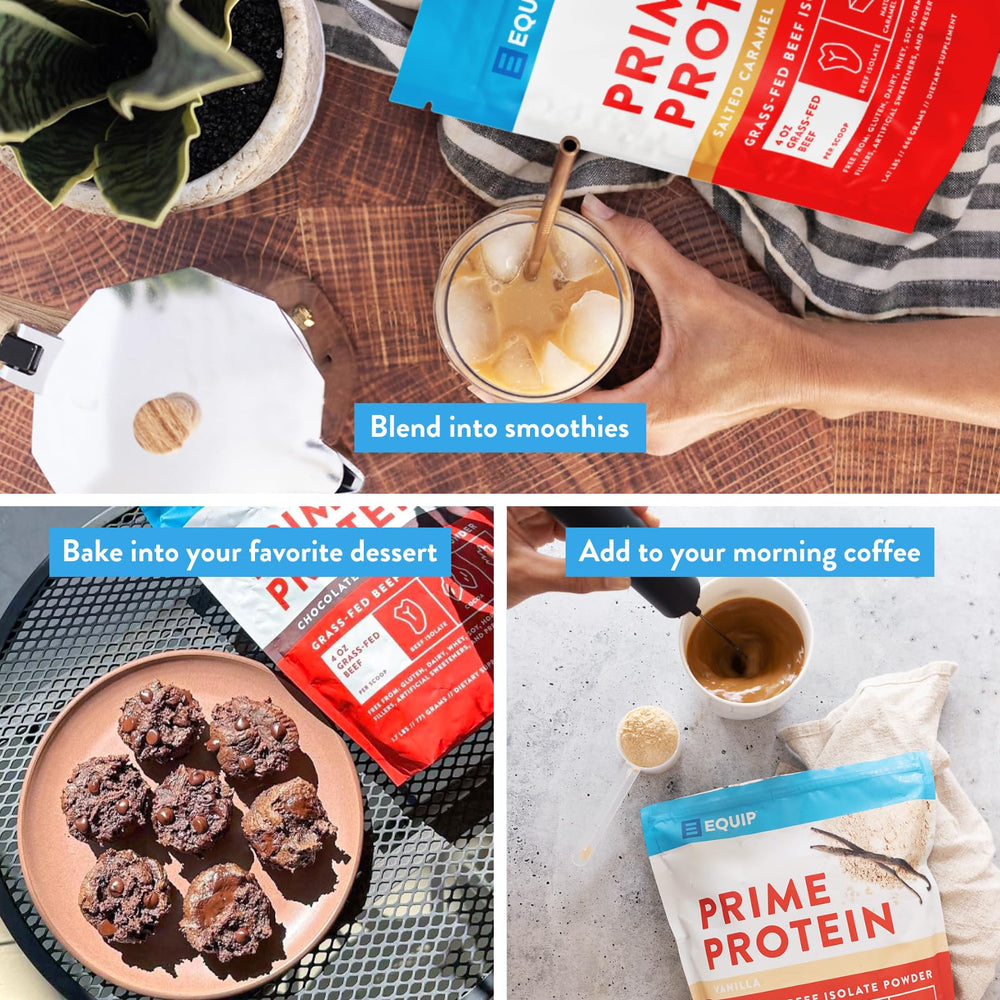 Equip Foods Prime Protein smoothie shows creamy texture and flavor appeal