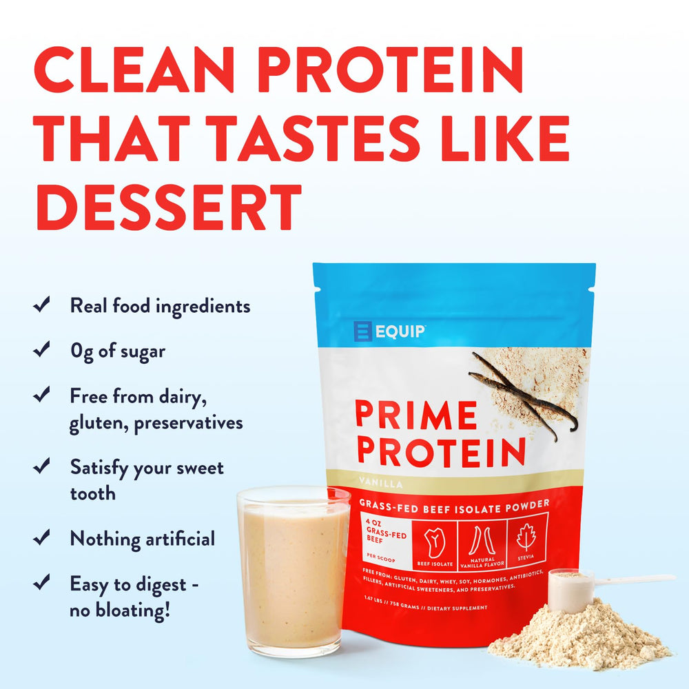 Equip Prime Protein Beef Scoop for precise daily protein measurements