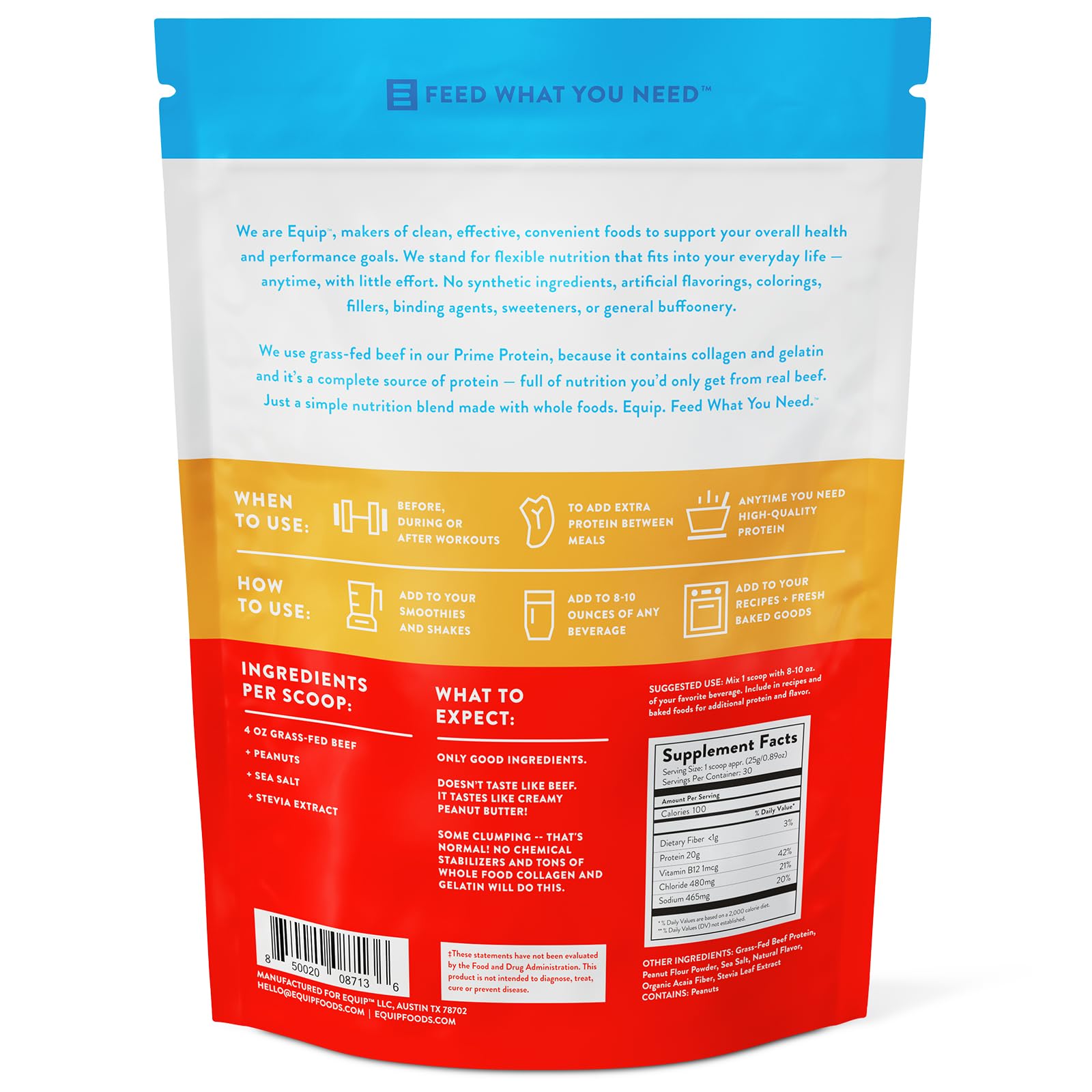 Equip Prime Protein Powder gluten-free, dairy-free nutrition in a convenient jar