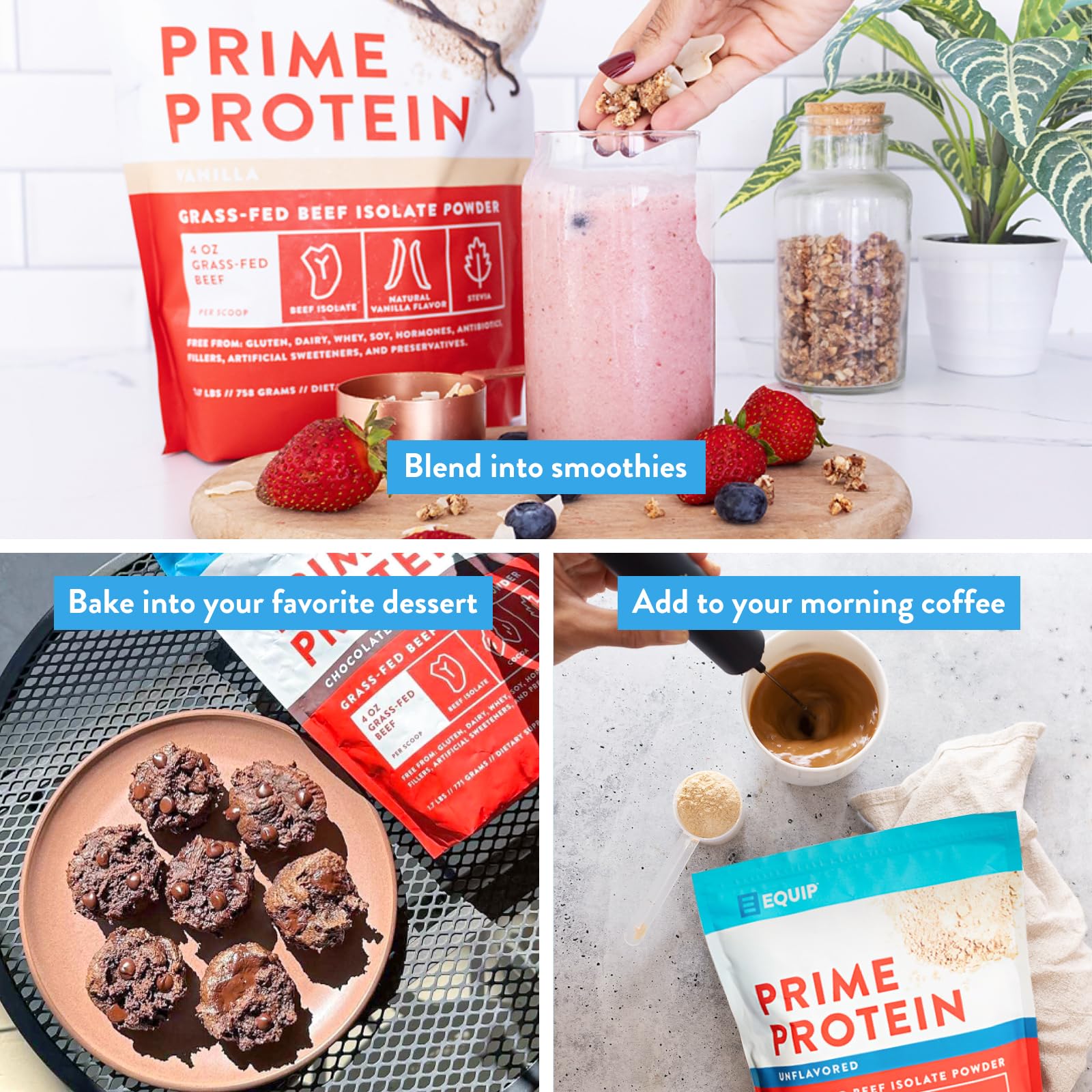 Equip Prime Vanilla Powder Pour capture smooth, dessert-like flavor with no added sugar